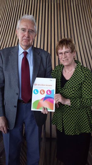 Mansel Thomas and Joyce Watson at 'Life on a low income' launch. 13.05.2014